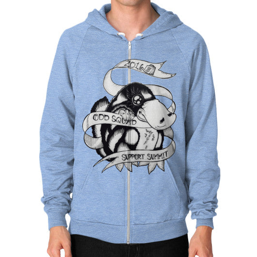 Zip Hoodie (on man) Tri-Blend Blue odd-squad