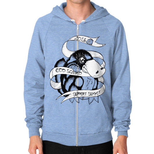 Zip Hoodie (on man) Tri-Blend Blue odd-squad