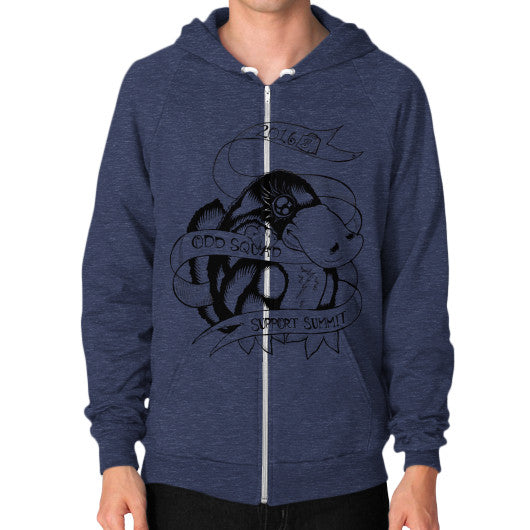 Zip Hoodie (on man) Tri-Blend Navy odd-squad