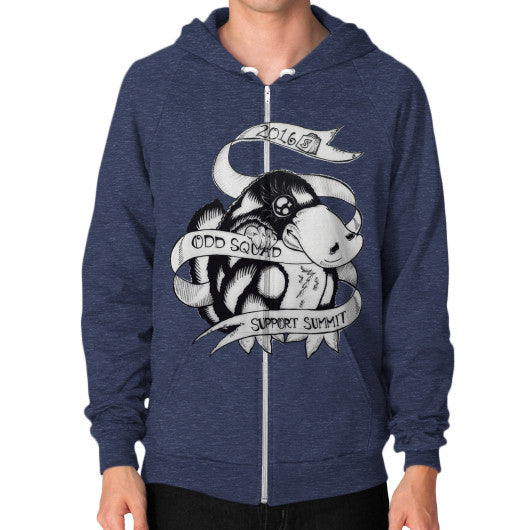 Zip Hoodie (on man) Tri-Blend Navy odd-squad