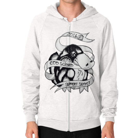 Zip Hoodie (on man) Tri-Blend Oatmeal odd-squad