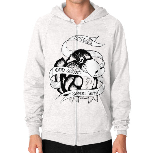 Zip Hoodie (on man) Tri-Blend Oatmeal odd-squad