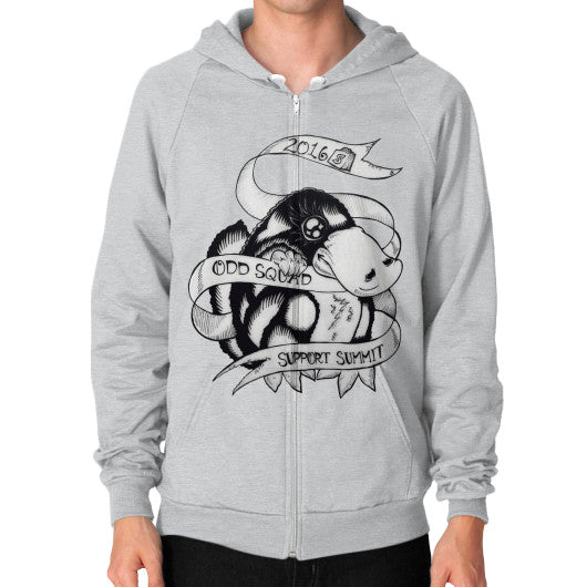 Zip Hoodie (on man) Tri-Blend Silver odd-squad