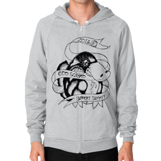 Zip Hoodie (on man) Tri-Blend Silver odd-squad