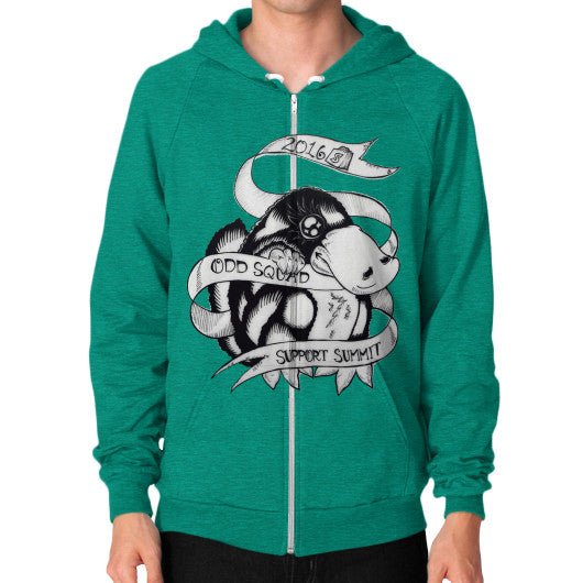 Zip Hoodie (on man) Tri-Blend Vintage Green odd-squad