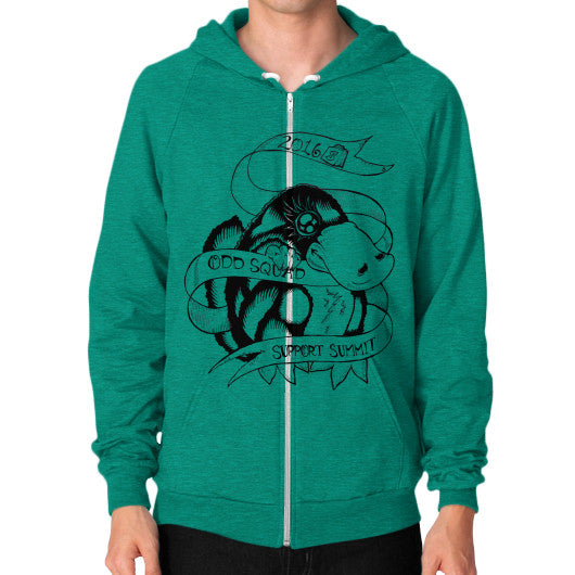 Zip Hoodie (on man) Tri-Blend Vintage Green odd-squad