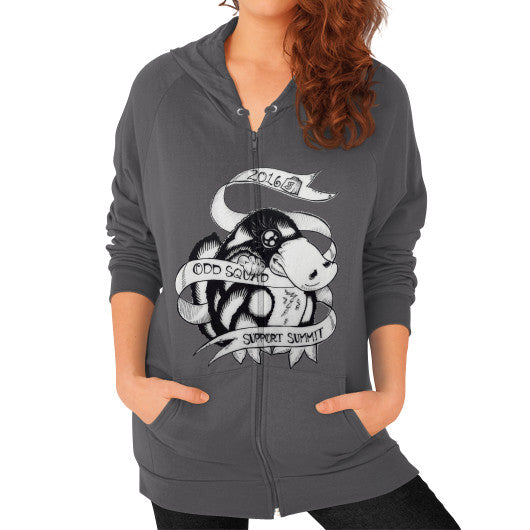Zip Hoodie (on woman) Asphalt odd-squad