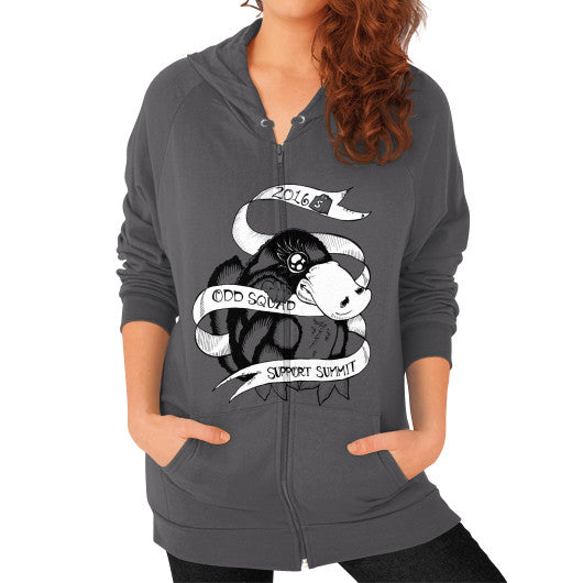 Zip Hoodie (on woman) Asphalt odd-squad