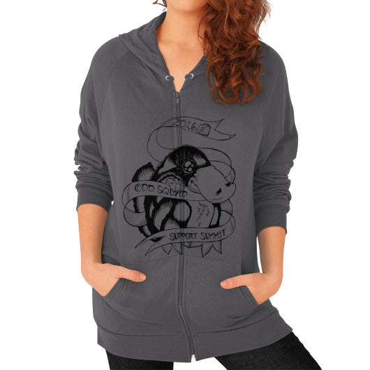 Zip Hoodie (on woman) Asphalt odd-squad