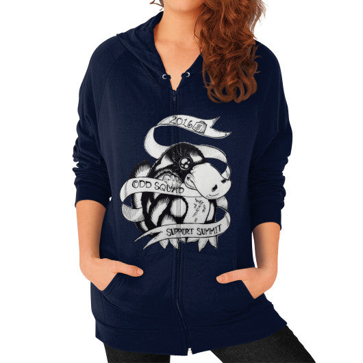 Zip Hoodie (on woman) Navy odd-squad