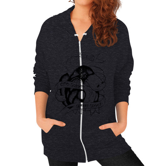 Zip Hoodie (on woman) Tri-Blend Black odd-squad