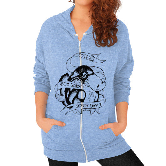 Zip Hoodie (on woman) Tri-Blend Blue odd-squad