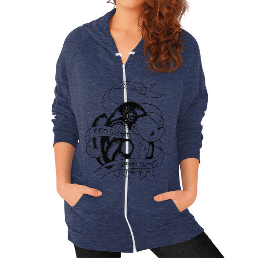 Zip Hoodie (on woman) Tri-Blend Navy odd-squad