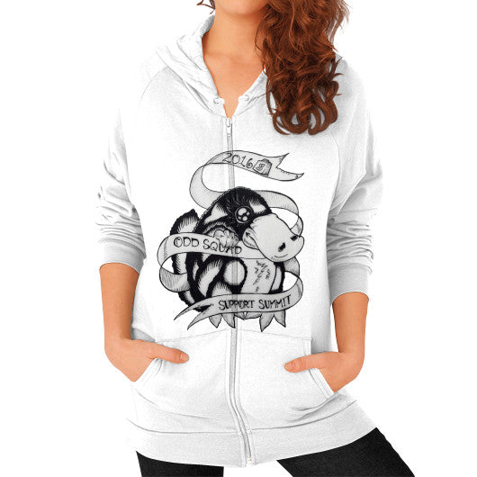 Zip Hoodie (on woman) White odd-squad